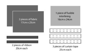 Materials and sizes for the nib holder roll